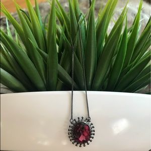 Dark Pink and Metallic Necklace